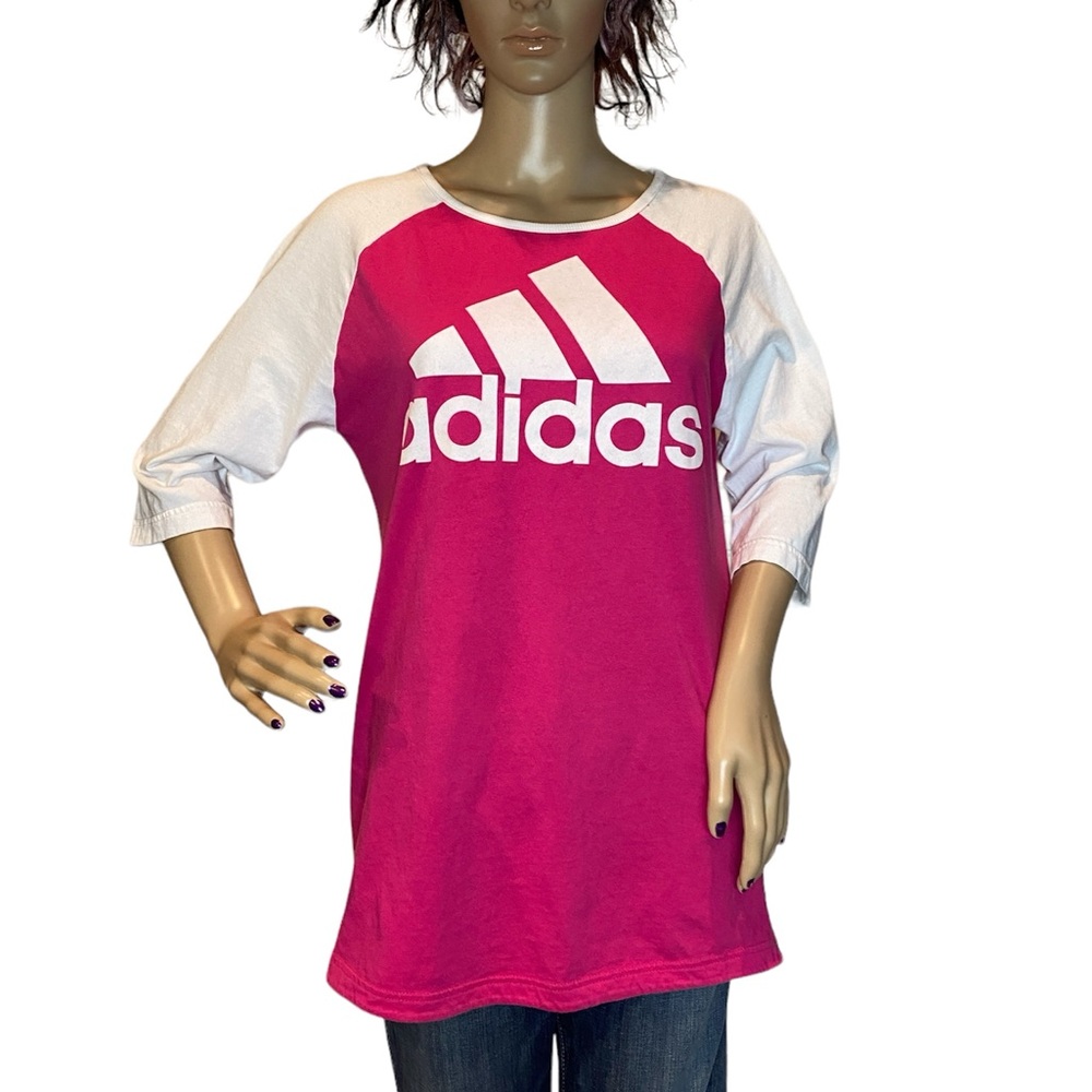 Women's Adidas Sport ID Raglan Baseball Half Sleeve Tee Shirt T-Shirt Medium VGC